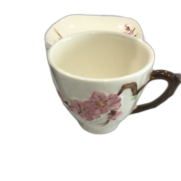 Vintage Metlox Peach Blossom Poppytrail China Cup and Saucer Set - Picture 10 of 12